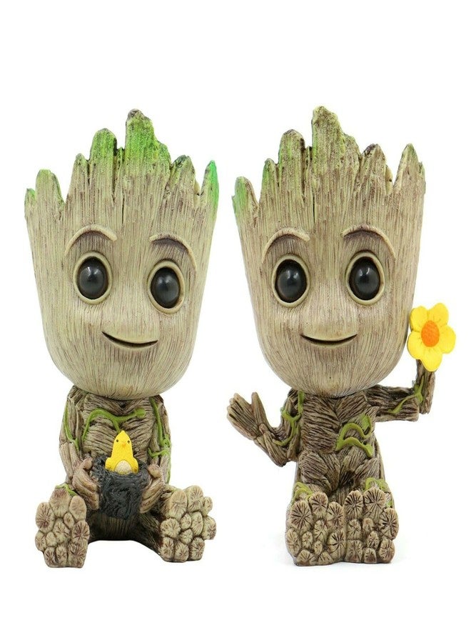 ZEshops Mini Tree Men Figurine Miniature Model Home Accessories Decompression Artefact 2PCs Bundle Set - Image 1